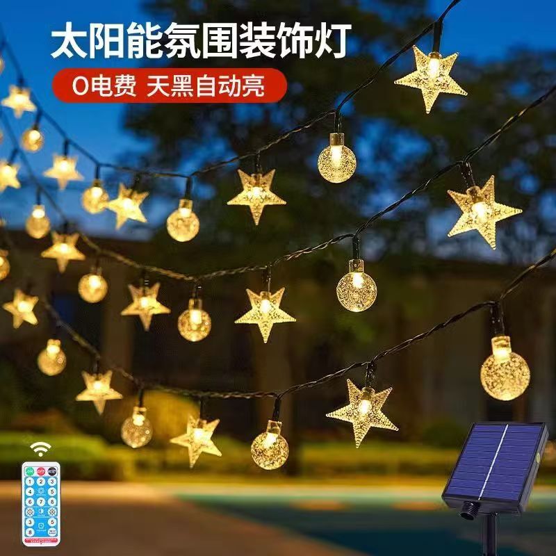 Camping star light bubble ball solar light string outdoor waterproof courtyard decorative atmosphere light room layout lights