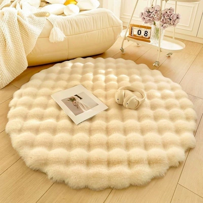 Rabbit Fur Cloud Carpet for: Car Carpet - beige-rabbit-plush-40120cm-imitation-rabbit-fur