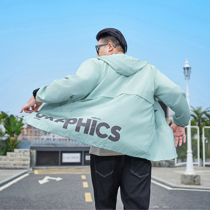 Ice Silk Sunscreen Clothing Men's Summer Lightweight Breathable Outdoor Riding Top Fishing Plus Fertilizer Plus Sunscreen Clothing Jacket