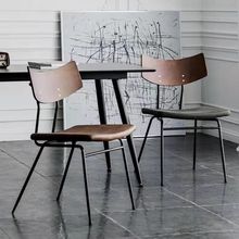 餐椅家用轻奢椅工业风现代简约北欧餐厅ins椅子 铁艺靠背餐椅