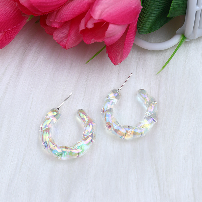 1 Pair Quantity 1 Pair Streetwear Transparent Plating Arylic Ear Studs