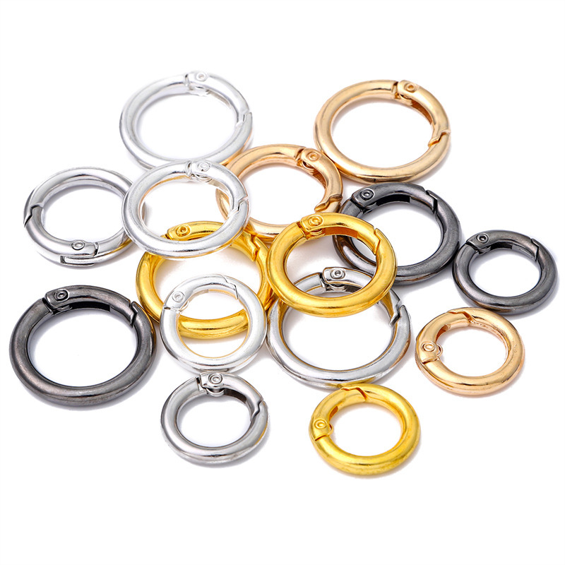 5 pieces of alloy opening spring ring round buckle diy homemade mobile phone chain accessories connector connection buckle key chain material