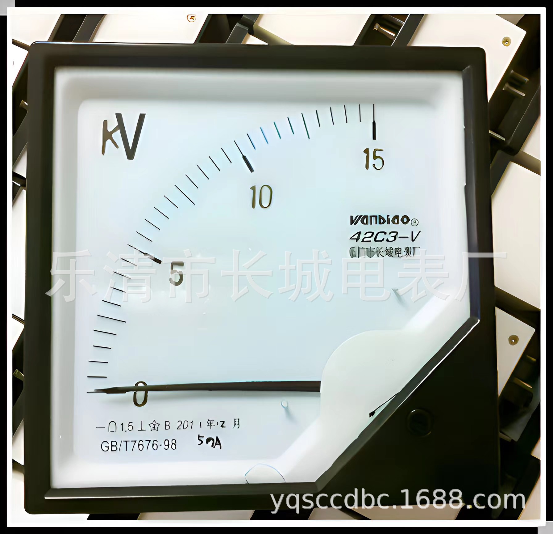 长城电表厂 42C3  15KV 5MA  直流指针电压表  120*120