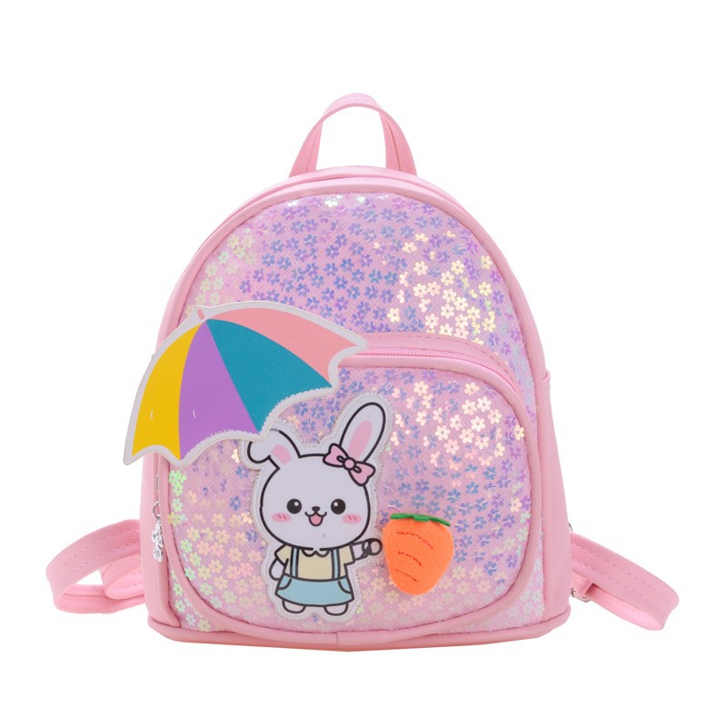 Mochila de moda coreana de sequillas para niños y niñas, jardín de infantes, mochila para bebés, mochila para niños conejitos lindos