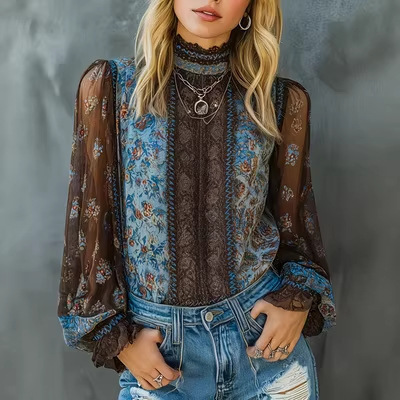 2026 Women's Retro Lantern Sleeve Long-Sleeve Shirt, Summer High-End Light Luxury Youthful Stylish Top for Women 2026 Women's Retro Lantern Sleeve Long-Sleeve Shirt, Summer High-End Light Luxury Youthful Stylish Top for Women