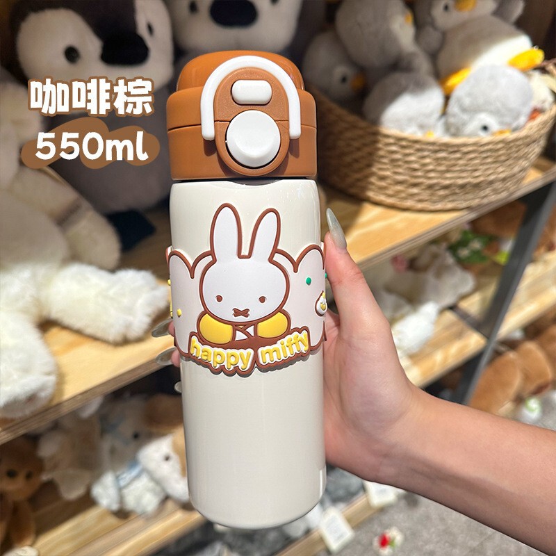 ミッフィーステンレス保温カップ高颜値コーヒーカップ陶磁器ダブル飲料カップ携帯アニメストローカップ卸売り|undefined