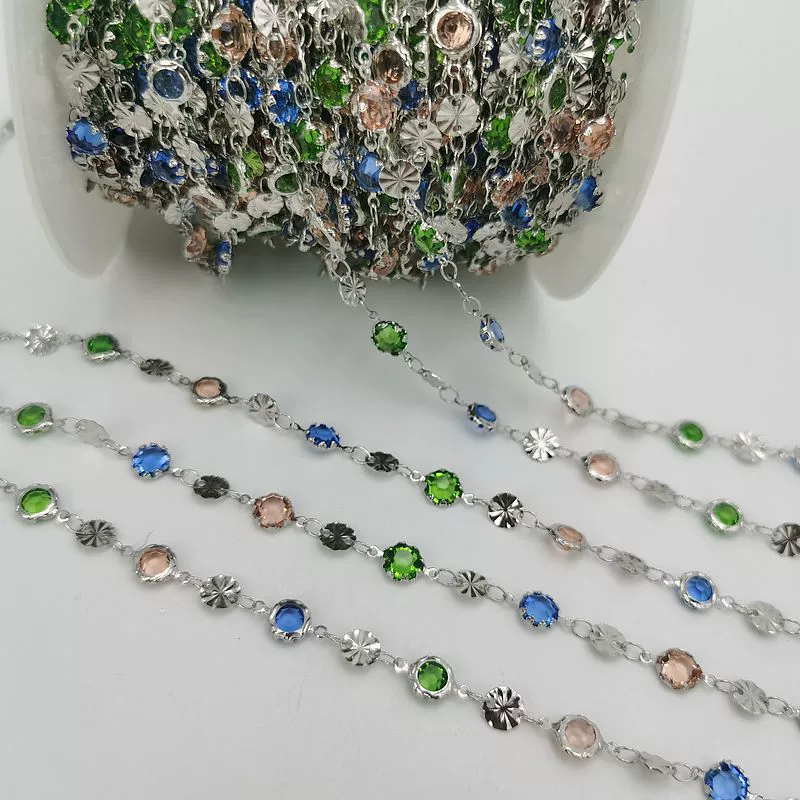 Flashing copper chain handmade, accessory, accessories, 6mm, wholesale