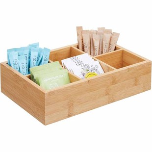 Manufacturer Supplies Wooden Tea Bag Storage Box, Bagged Coffee Sorting and Classification Bamboo Box Wholesale Divided Wooden Box