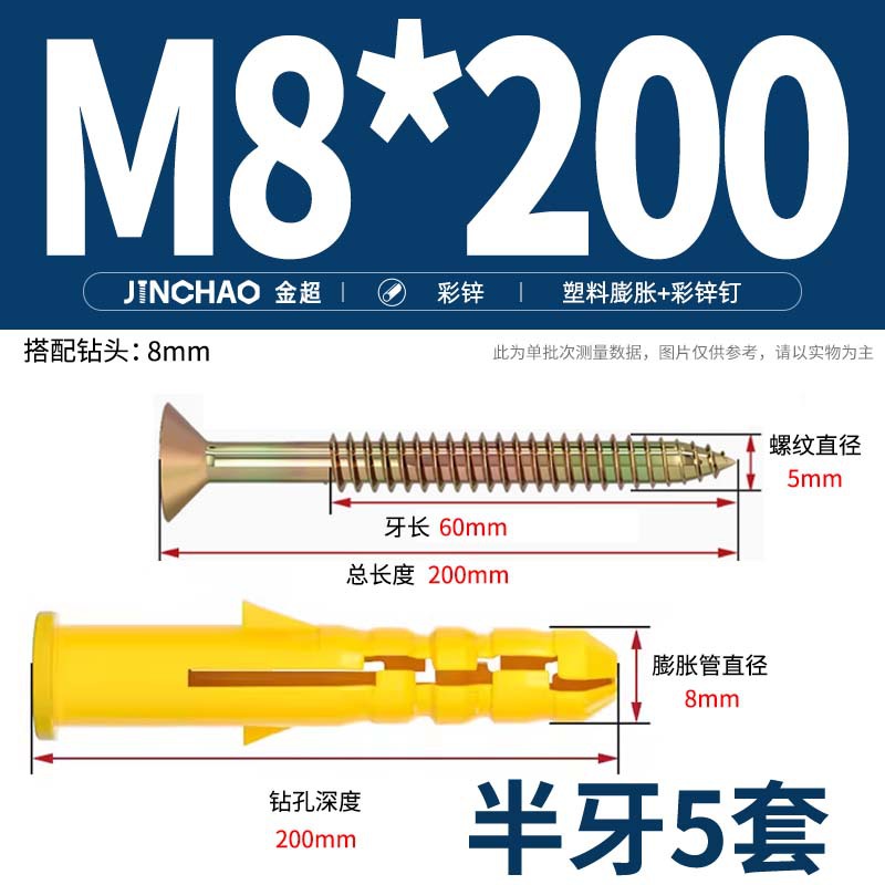 Дюбель-гвоздь Jin Chao M8*200 цинк
