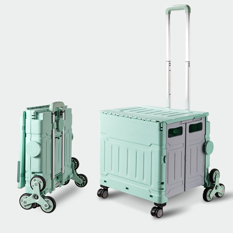 Folding Shopping Cart for Supermarket, Home Use, Climbing Stairs, Grocery Shopping, Small Handcart, Outdoor Camping, Picnic, Trolley for Groceries