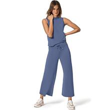 D 46087 Crew Neck Wide Leg Capri Set Բ�����Ⱦŷֿ�ȼ���װ