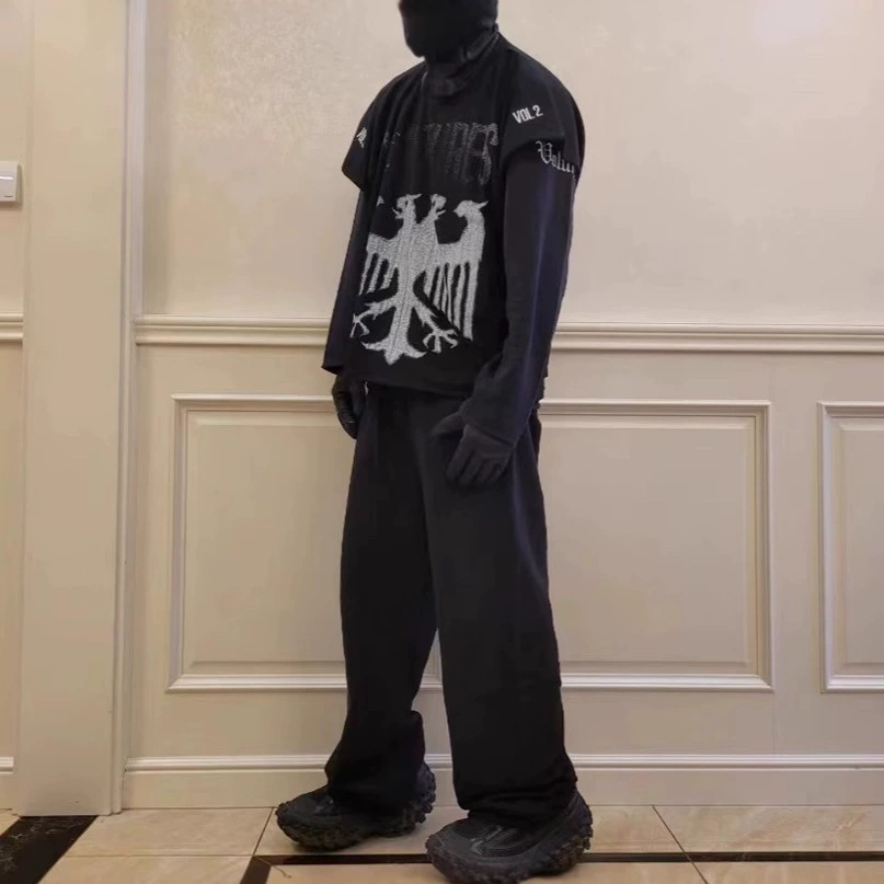 Модная мужская футболка с короткими рукавами и двуглавым птичьим принтом, летняя молодежная свободная повседневная спортивная одежда с круглым вырезом, горячая распродажа