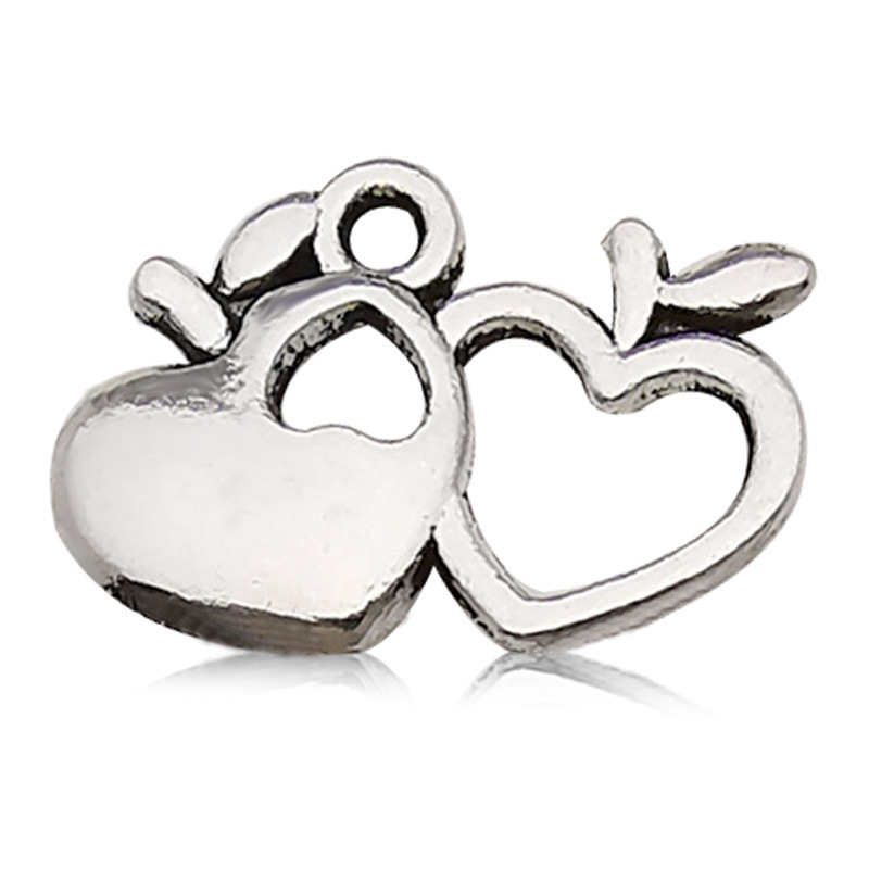 Bricolaje aleación accesorios de la joyería collar 1 melocotón corazón pendientes colgante hueco amor pulsera colgante hecho a mano Accesorios