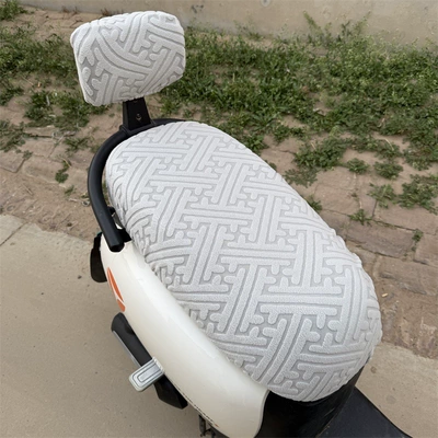 Electric car cushion for electric scooters and motorcycles, with added - light-gray-high-quality-seat-cover-backrest-cover