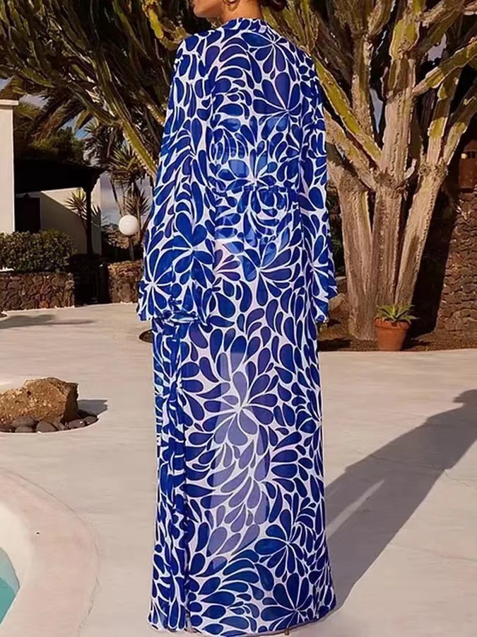 GraceChic New European And American One-Piece Two-Piece Set Cross-Border Sexy Gathered Tube Top Long Cover-Up High-End Swimsuit_voghion.com