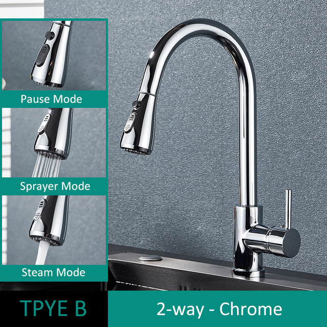 Parada de agua con un clic en plata galvanizada + modo dual