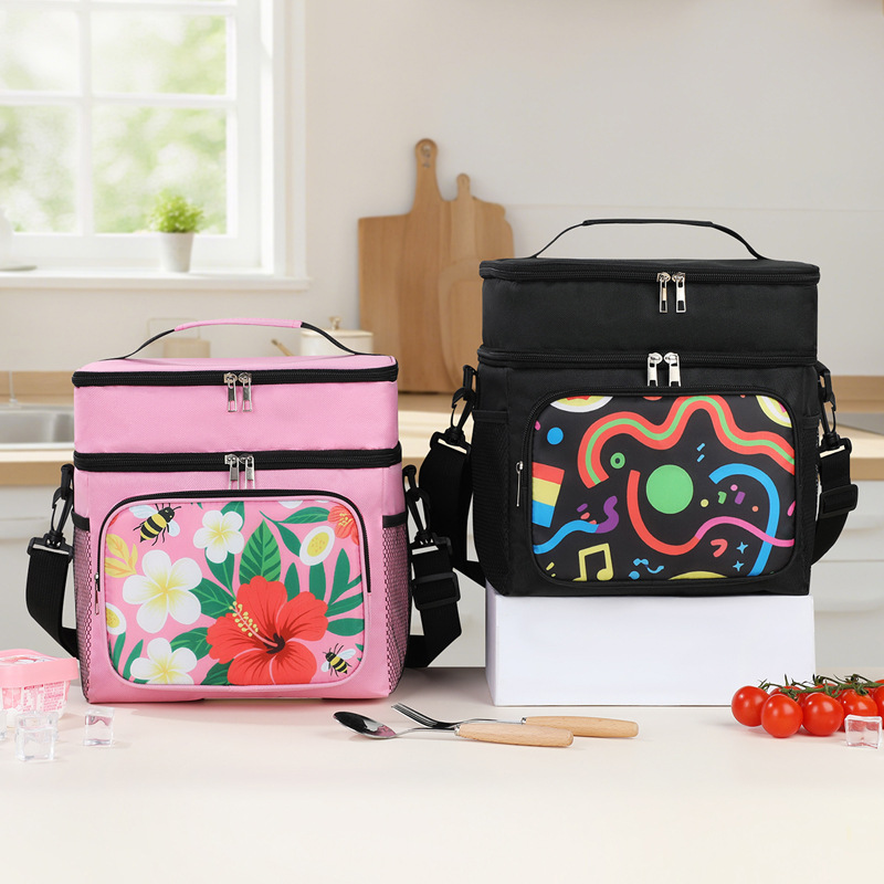 Nuevo paquete de aislamiento de flores al aire libre para picnic bolsas de alimentos frescos bolsas de almuerzo transfronterizas bolsas de almuerzo bolsas de almuerzo portátiles con arroz