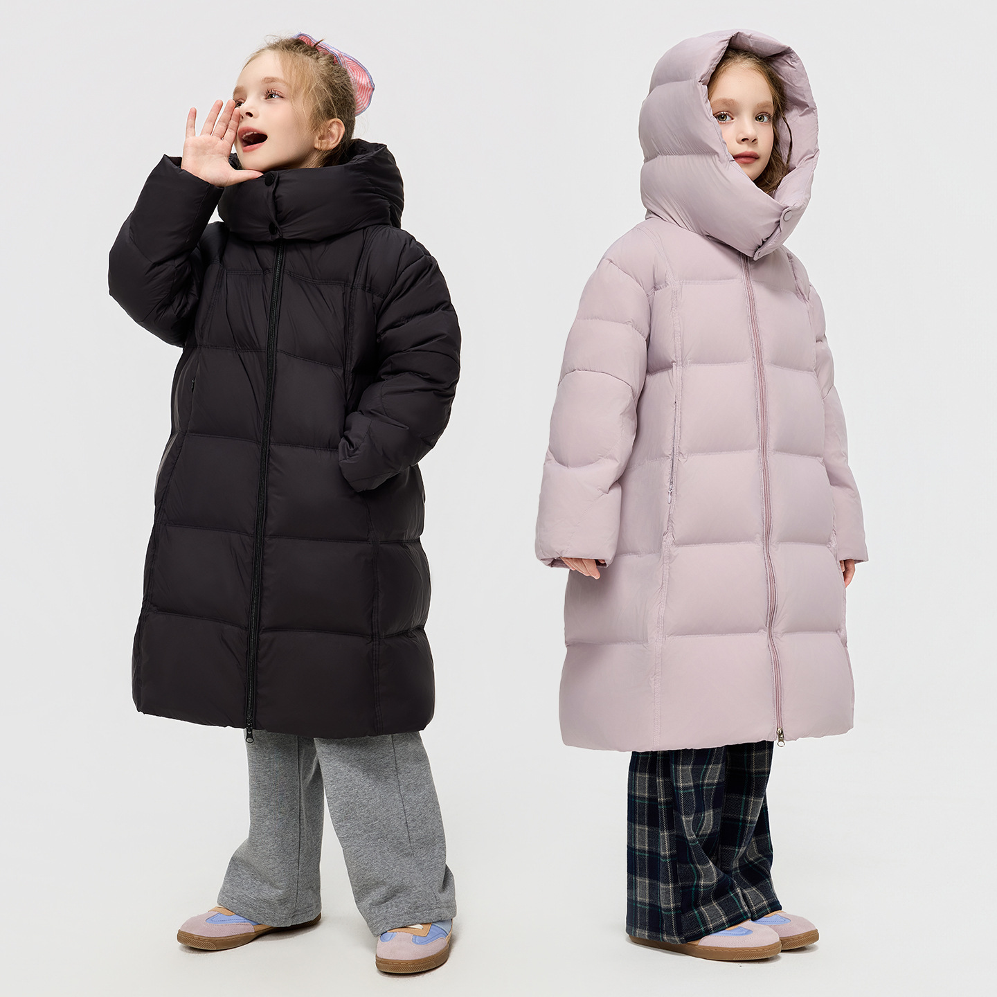 Children's down jacket, mid-length, girls', 2026 new stylish winter thickened children's coat.