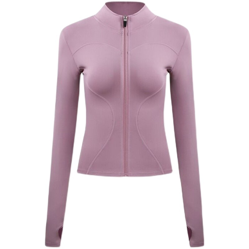 Chaqueta deportiva de nylon de secado rápido ropa de yoga collar de soporte chaqueta deportiva de manga larga entrenamiento transpirable yoga top