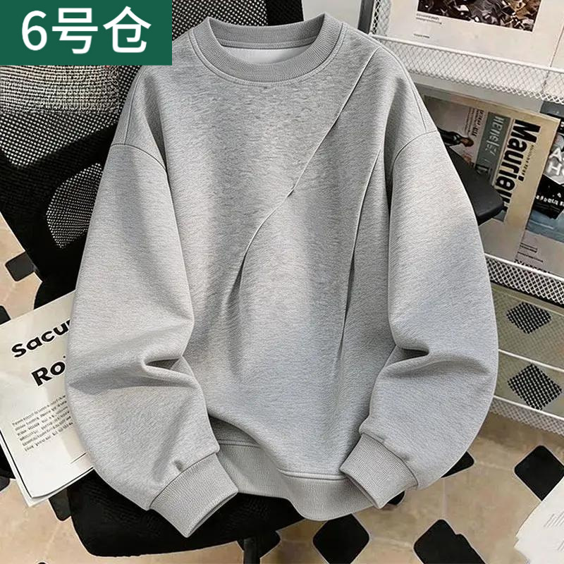 Outdoor sports American-style pleated pullover sweatshirt for men, loose, casual, fashionable, trendy brand for spring and autumn