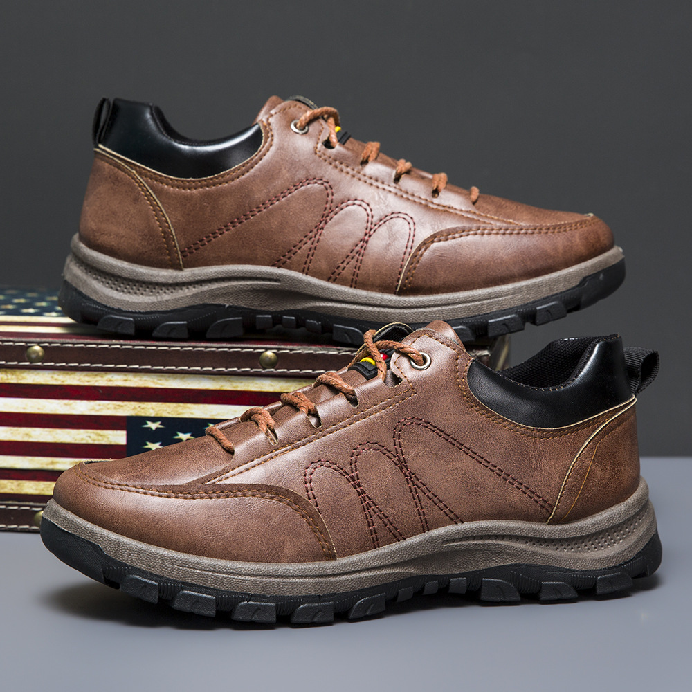 Large size hiking shoes for men cross-border new comfortable hiking shoes casual fashion lace up British style trendy men 4