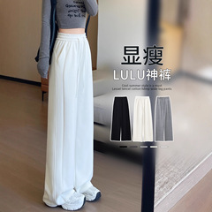 美式灰色运动裤女秋季2025新款阔腿休闲宽松bf慵懒舒适松弛感裤子