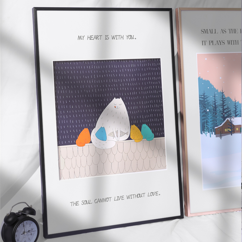 铝合金相框挂墙a3画框4K海报客厅装饰画床头画玄关画