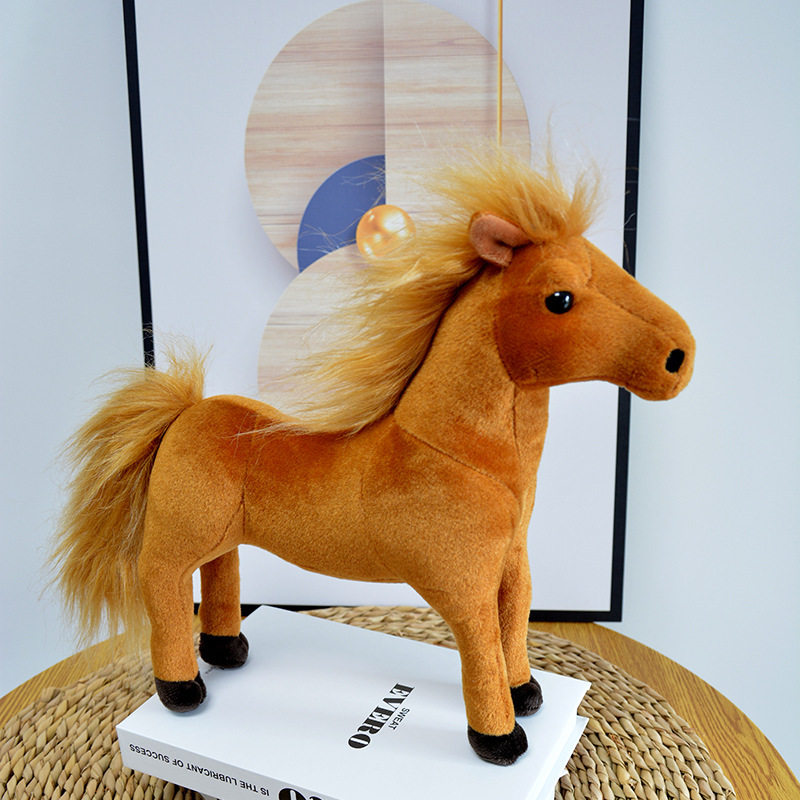 Imitation horse plush toy horse doll home car ornaments photography props birthday gift manufacturers wholesale