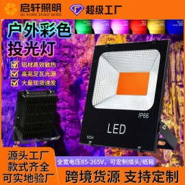 LED七彩投光灯5054彩色照树灯景观园林照明灯户外防水七彩泛光灯