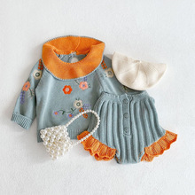 Autumn Infant Baby Girls Clothes Suit Knitted Embroidered Lo