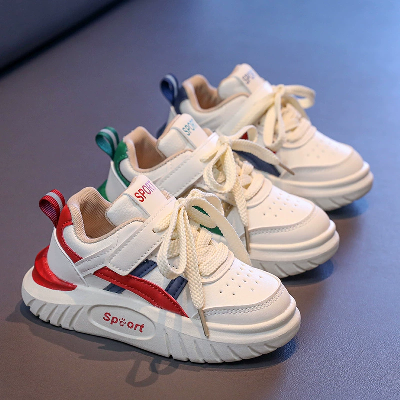 Красивые кроссовки для детей Весна 2025 Новый стиль для мальчиков повседневная обувь для девочек кожаные кроссовки