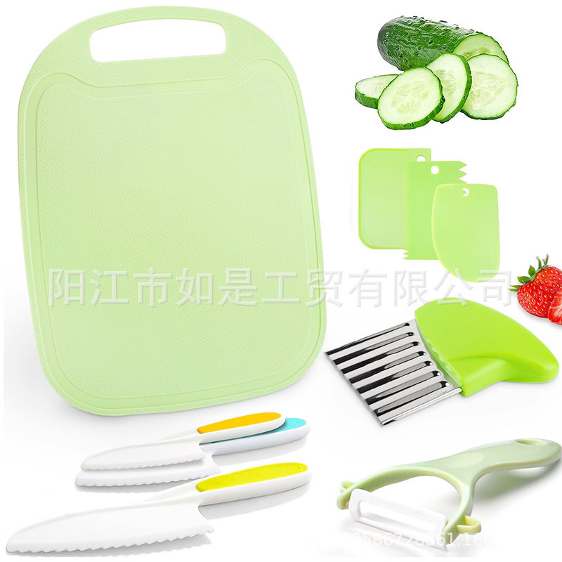 跨境现货厨房小工具套装塑料刀具辅食儿童切菜板蛋糕刮板烘焙工具|undefined