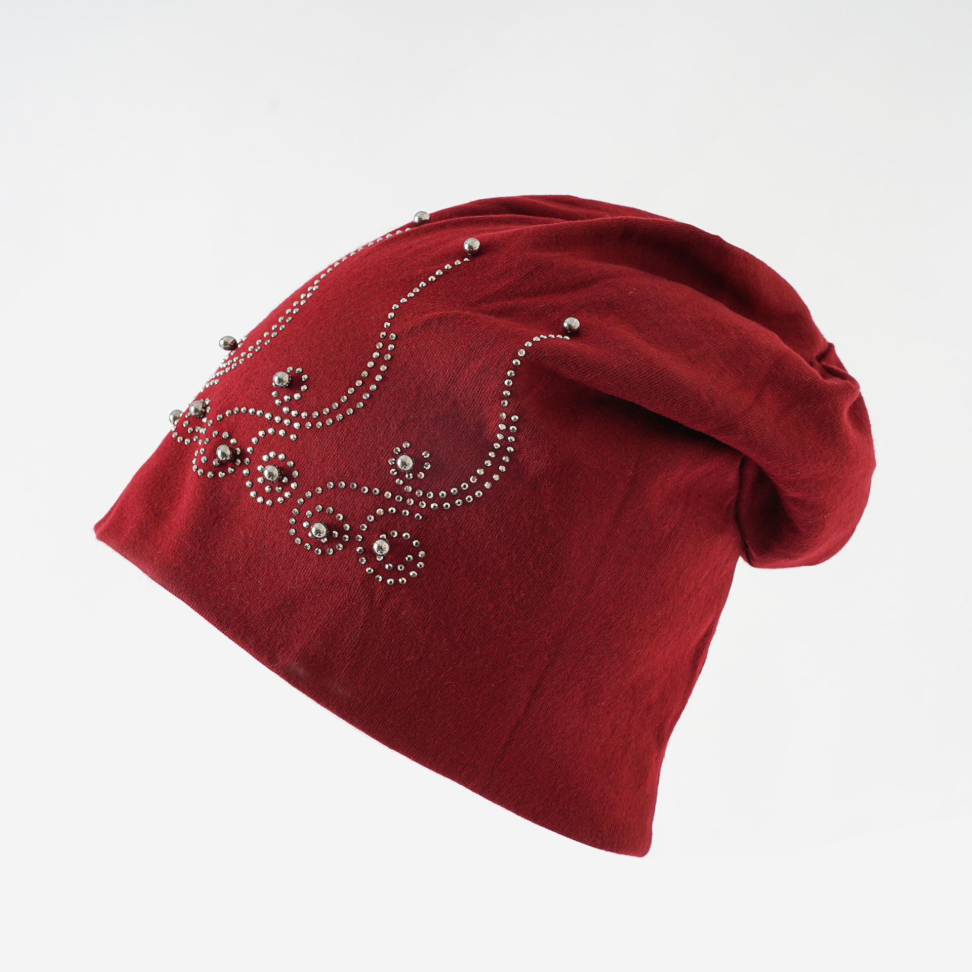 Europeo y americano de primavera y otoño invierno de los hombres y mujeres de doble capa de perlas de diamantes de imitación sombrero caliente fino pelo casual