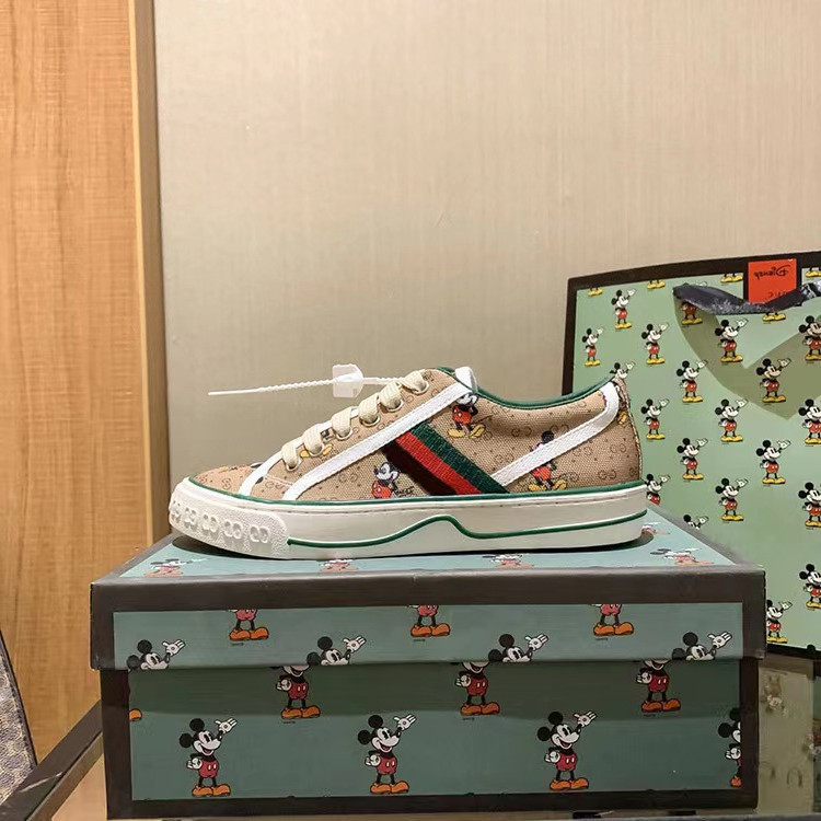 高版G家刺繍1977復古ズック靴の古い花の色合わせの男女の板靴のカジュアルな白い靴の運動靴|undefined