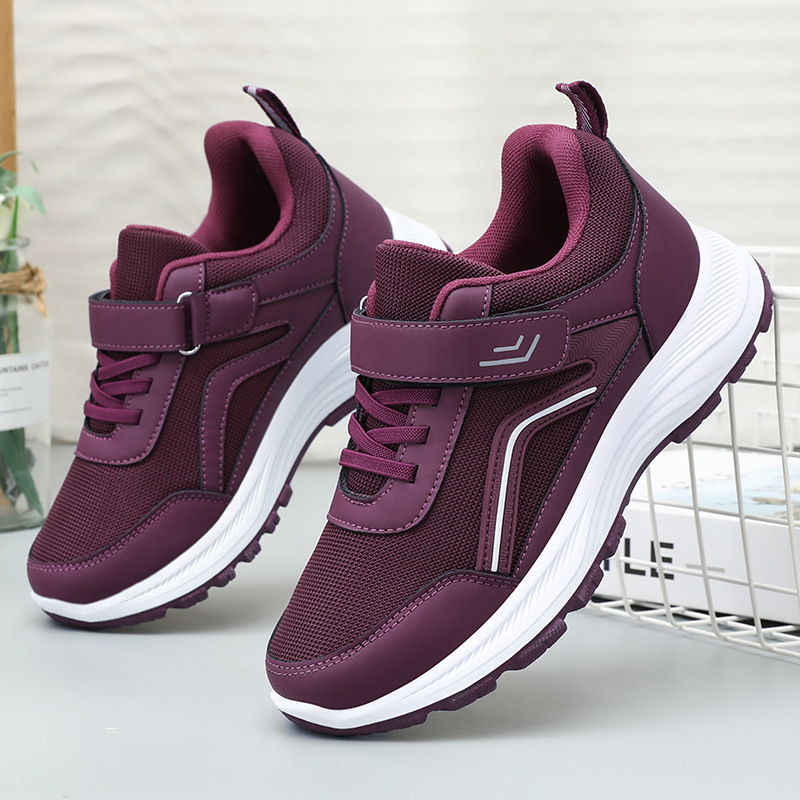 Zapatos de mujer, nuevos modelos de primavera, venta al por mayor, dropshipping, zapatos para personas mayores, modelos para parejas, zapatos para caminar transpirables y cómodos con velcro para hombre y mujer.