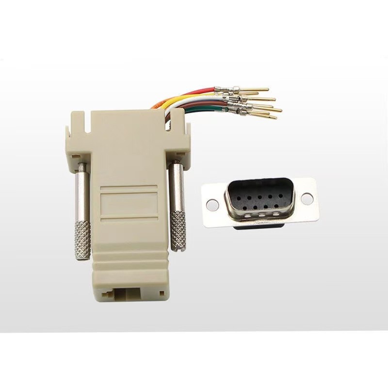 RJ45转串网头转RS232RJ45转9孔网口转DB9针串转网口转接头