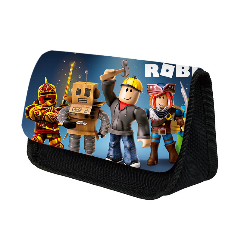 新型ROBLOXペンケース 学生用 大容量収納 文具箱 男の子向け 個性的 耐汚れ 二層式ペンケース 輸入品|undefined