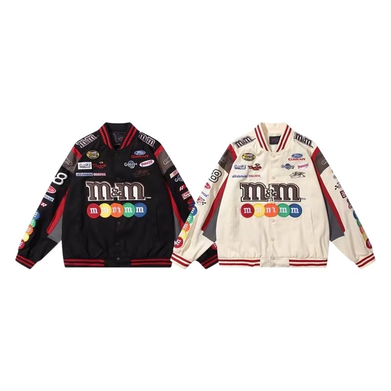 M Dou industria pesada bordado ins moda chaqueta uniforme de béisbol 2023 nueva ropa suelta motocicleta europea y americana casual Hip Hop