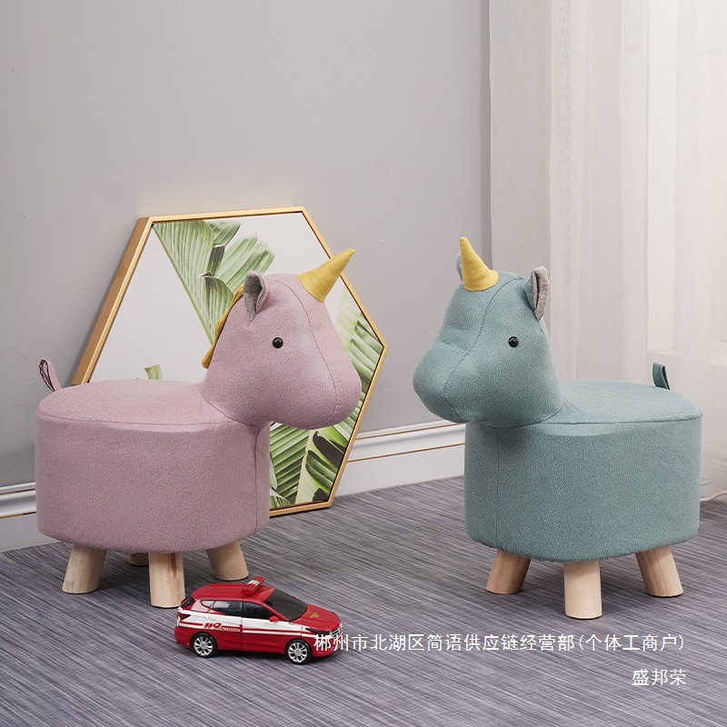 Fábrica directa taburetes para niños taburetes para animales taburetes de madera sólida para cambiar zapatos taburetes creativos pequeños taburetes de casa sala de estar dibujos animados lindos