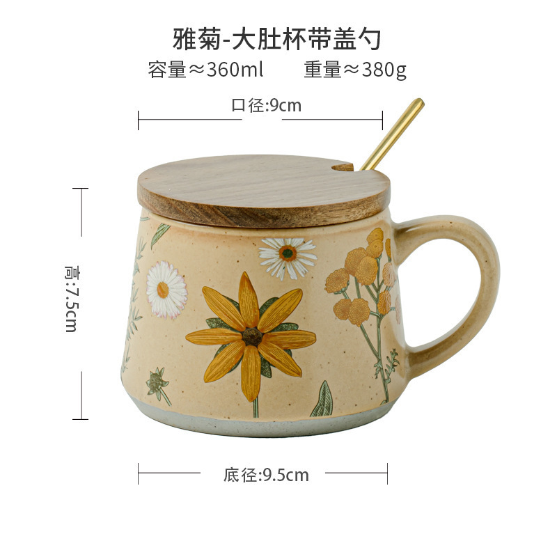 ♔花季限定漂亮手工马克杯中古风陶瓷咖啡杯子闺蜜女跨境出口|undefined