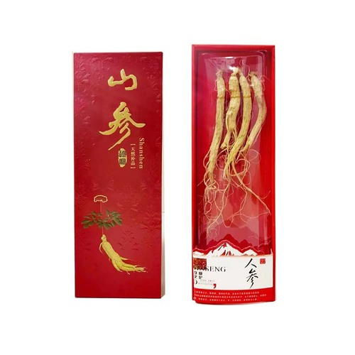 Changbai Mountain Sun-Dried White Ginseng Gift Box, Northeast Specialty Ginseng Health Supplement for New Year Sales, Wholesale Gift for Elderly