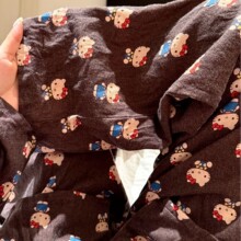 磨毛卡通咖色猫猫睡衣女秋冬舒适甜美少女长袖长裤家居服套装