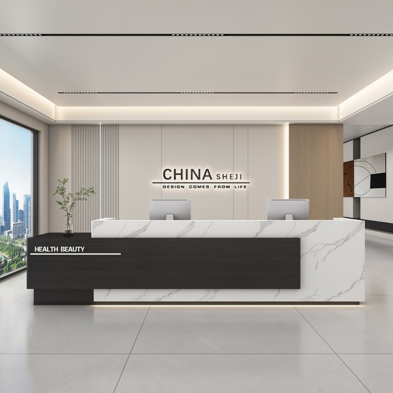简约现代公司酒店前台接待台商铺收银台办公室艺术培训中心吧台桌|undefined