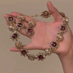 中古Vintage项链欧美轻奢高级感锁骨链小众设计时尚百搭夸张项饰