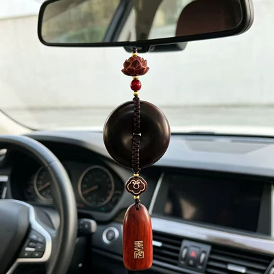 Chinese Style Sandalwood Peace Amulet: Car hanging