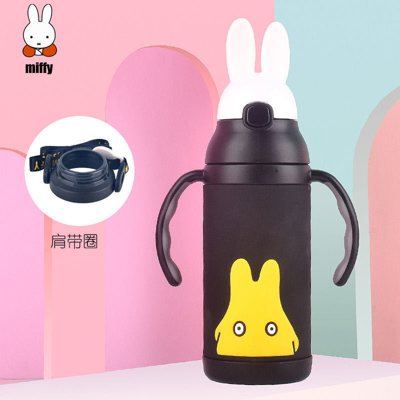 Taza de vacío Miffy Taza de vacío para niños de alto valor Taza de paja de acero inoxidable 304 Taza de agua para niños de gran capacidad para la escuela