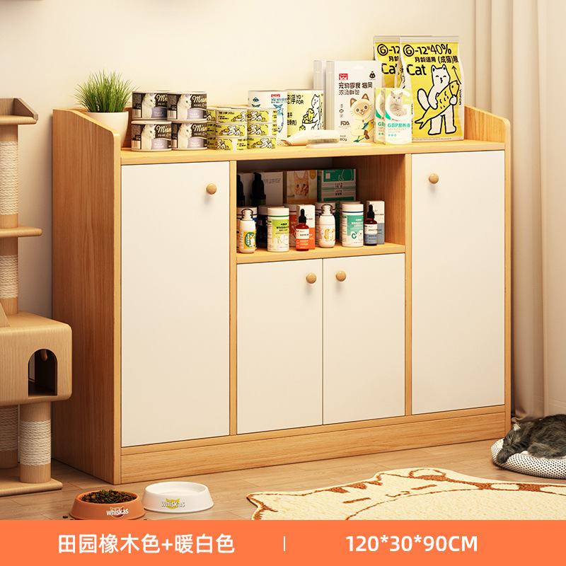 Mueble de almacenamiento para mesa de alimentación, suministros para mascotas, gran capacidad, almacenamiento sencillo y económico para el hogar, mueble de almacenamiento para sala de estar