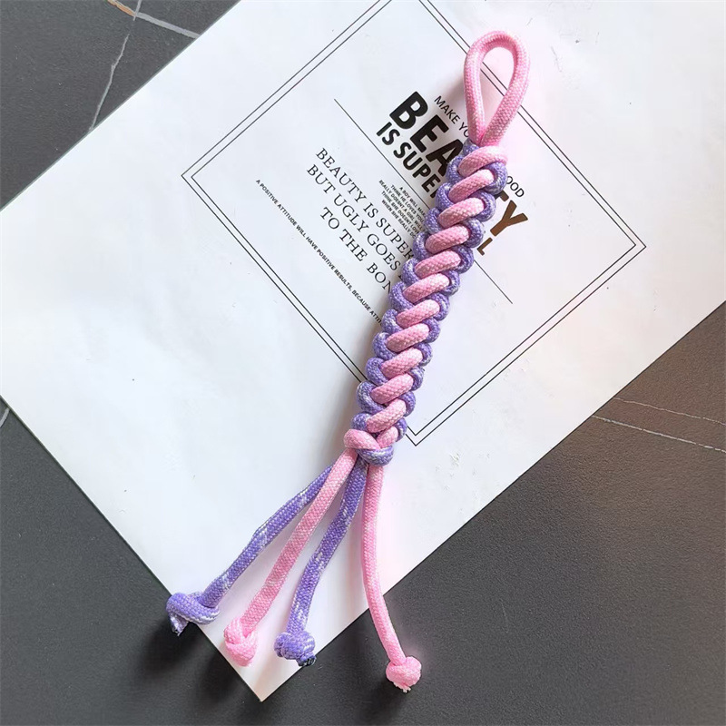 miu系彩色包包挂件挂饰手工编织钥匙挂件涤纶绳包芯鞋带绳钥匙扣|undefined