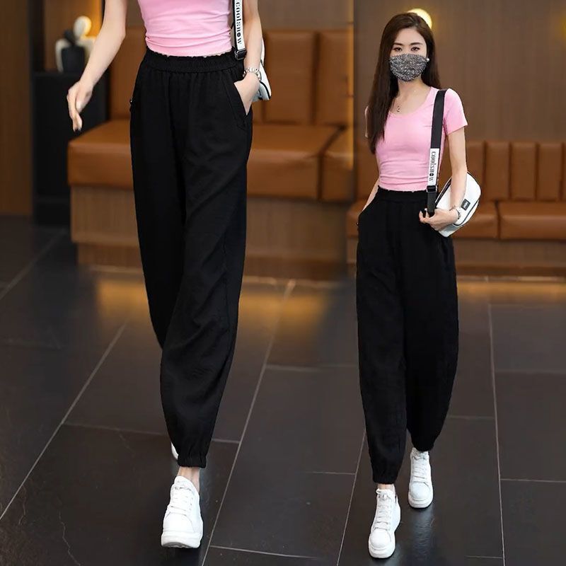 薄いアイスシルクコットンとリネンのブルマ女性用夏の新しいホットスタイル山本パンツレギンスハーレムパンツ日焼け止めクールパンツ|undefined