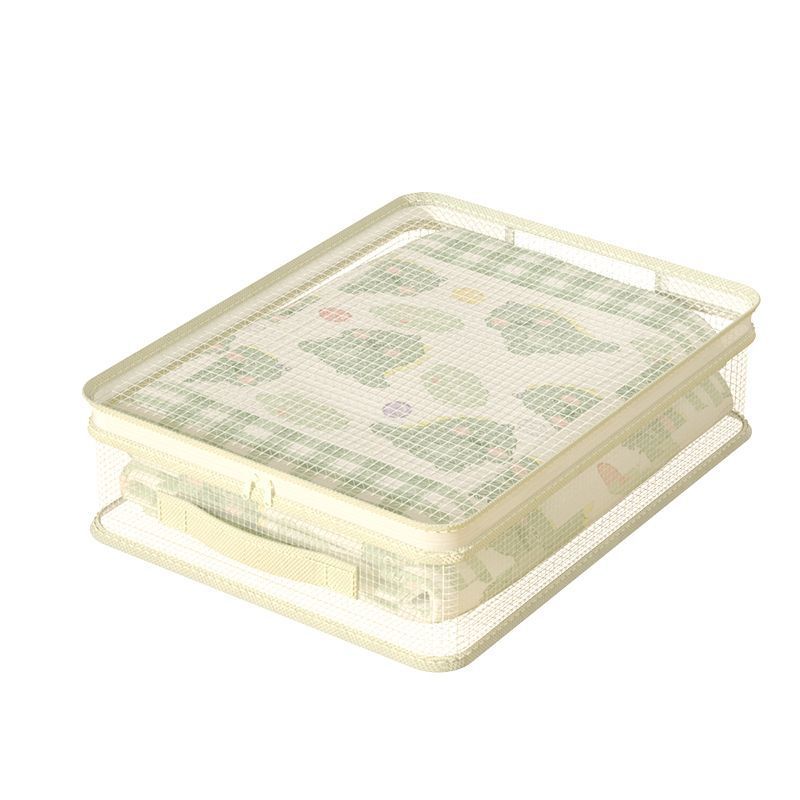 Bolsa de almacenamiento de malla visual de cuatro piezas, bolsa de acabado de cubierta de sábanas domésticas, armario, bolsa de almacenamiento a prueba de polvo de ropa de algodón